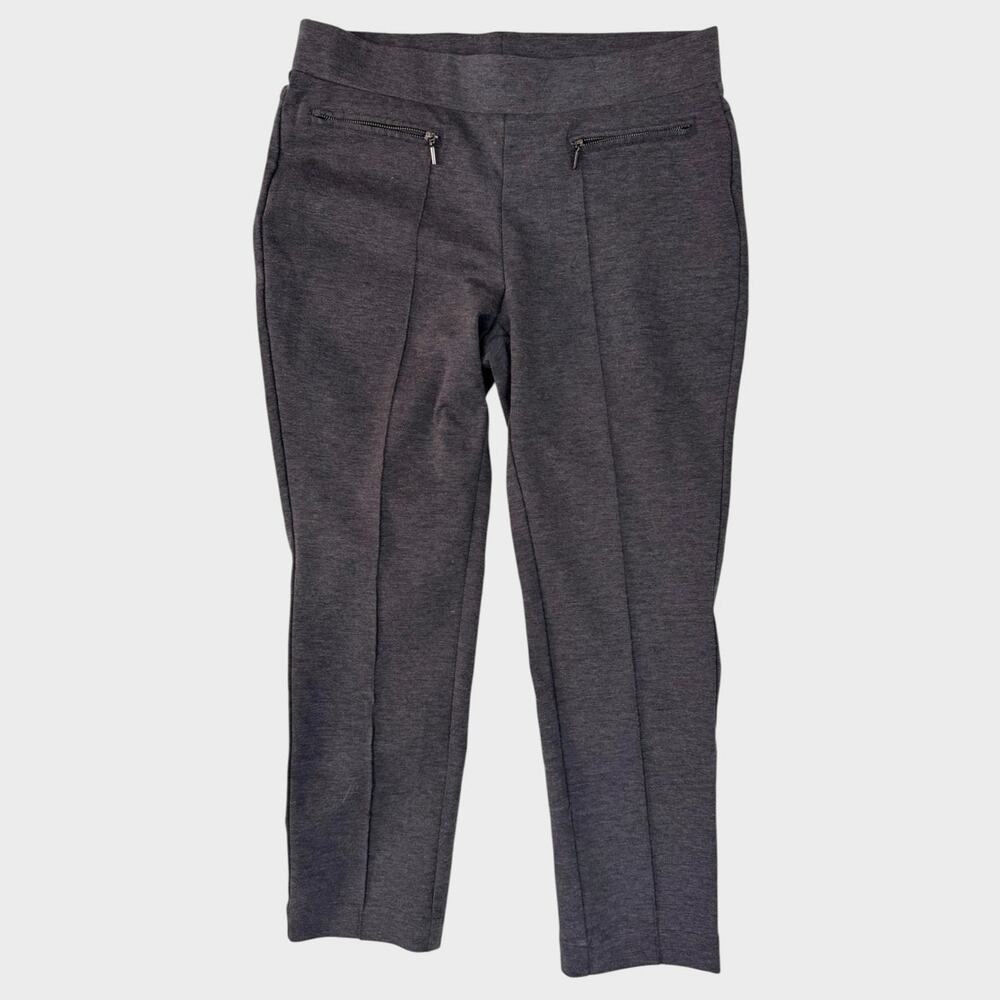 Rafaella 14P Womens Charcoal Gray Thick Ponte Pull On Pants Poly Rayon